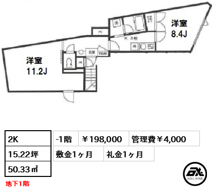 POSITIVE市谷台(ポジティブ市谷台)　 198,000円