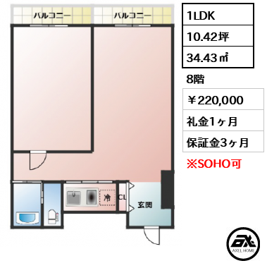 銀座ダイヤハイツ 220,000円
