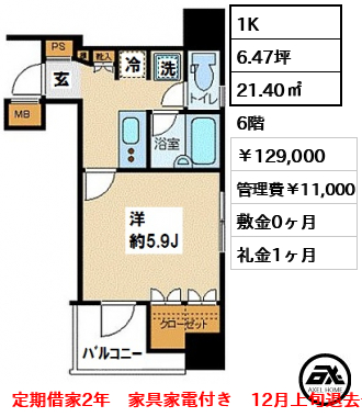 プレール・ドゥーク八丁堀 129,000円