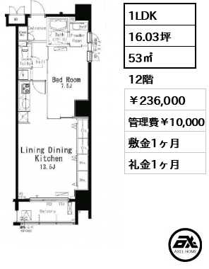 パークアクシス八丁堀 236,000円