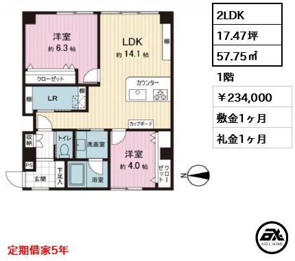赤坂リキマンション 234,000円