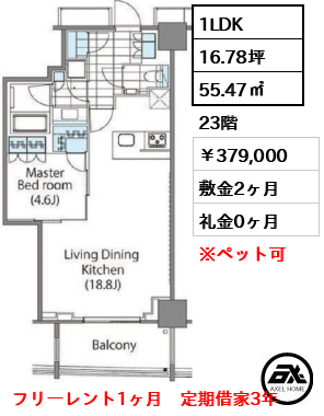 コンフォリア新宿イーストサイドタワー 37.9万円