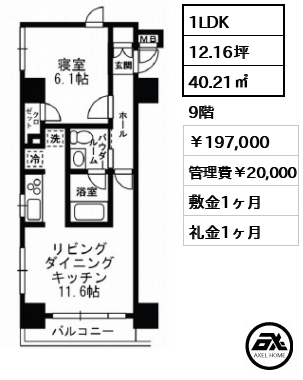 レジディア月島Ⅲ 19.7万円