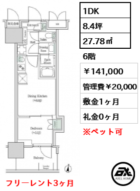 ブルックサイドレジデンス木場 141,000円