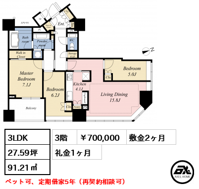 Brillia一番町 (ブリリア一番町) 70万円