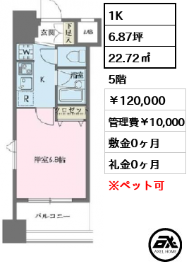 ドゥーエ新川 120,000円