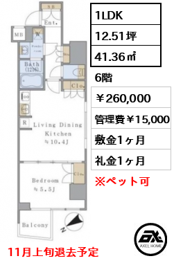 Brillia ist 千駄ヶ谷 (ブリリアイスト千駄ヶ谷) 260,000円