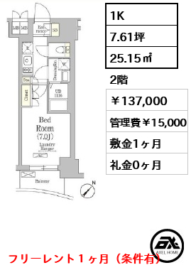 テラス月島 137,000円