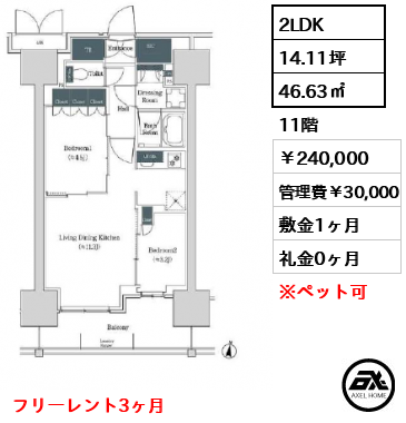 ブルックサイドレジデンス木場 240,000円