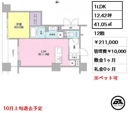 コンフォリア新川 211,000円
