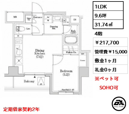ザ・パークハビオSOHO市谷左内町 217,700円