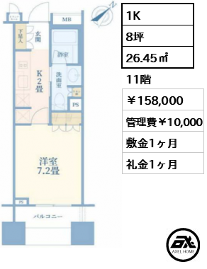 ブリリア銀座アイディー（Brillia銀座id） 158,000円