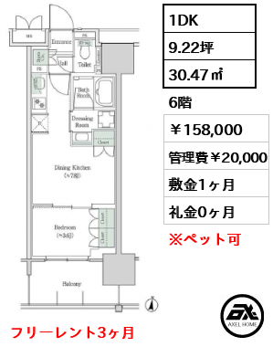 ブルックサイドレジデンス木場 158,000円