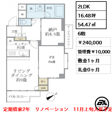 リエール若松町 240,000円