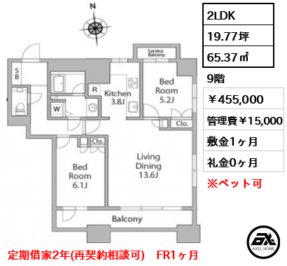 ファミール新宿グランスイートタワー 455,000円