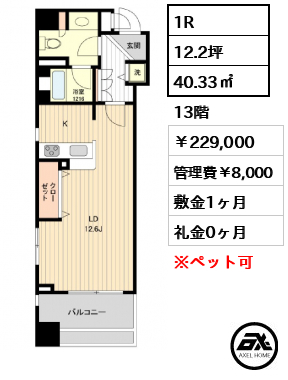 HF銀座レジデンスEAST 229,000円