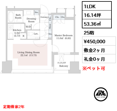 セントラルパークタワー・ラ・トゥール新宿 45万円
