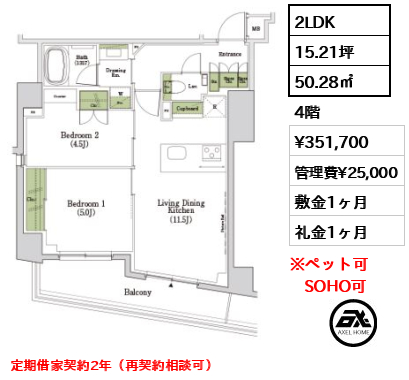 ザ・パークハビオSOHO市谷左内町 35.2万円
