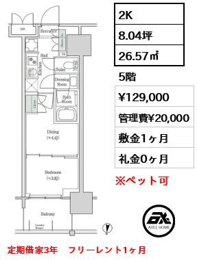 ブルックサイドレジデンス木場 12.9万円