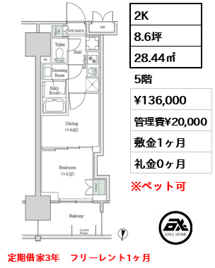 ブルックサイドレジデンス木場 13.6万円