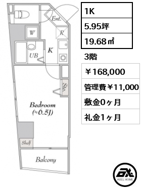 BluRock新宿河田町 (ブルロック新宿河田町) 16.8万円