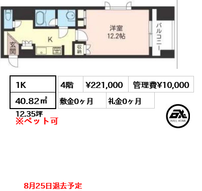 エスティメゾン銀座 22.1万円