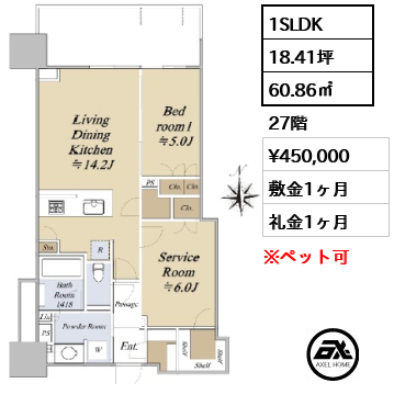 グランドシティタワー月島 45万円