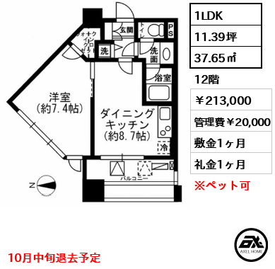 レジディア市ヶ谷 213,000円
