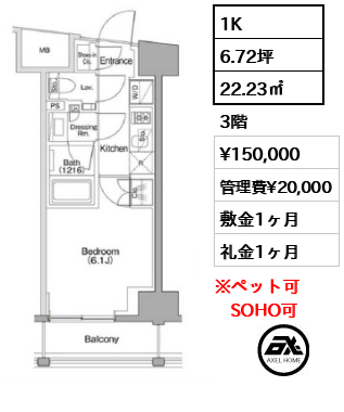 ザ・パークハビオSOHO代々木公園 15万円