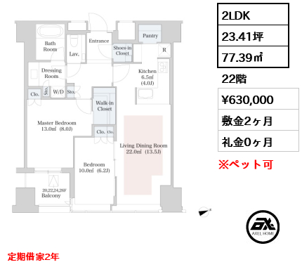 セントラルパークタワー・ラ・トゥール新宿 63万円