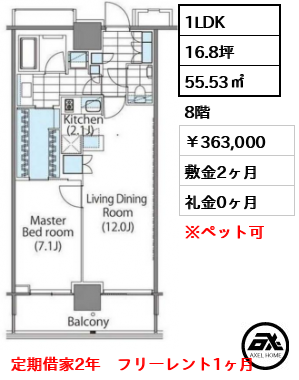 コンフォリア新宿イーストサイドタワー 36.3万円