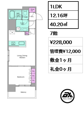 FORESTA湊町（旧アーバネックス銀座東Ⅱ） 22.8万円