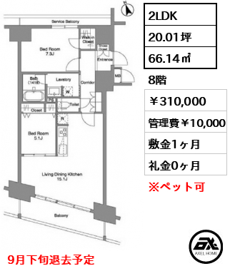 コンフォリア芝浦バウハウス 310,000円