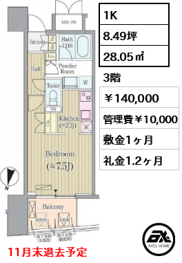 リンデンコート市ヶ谷 140,000円