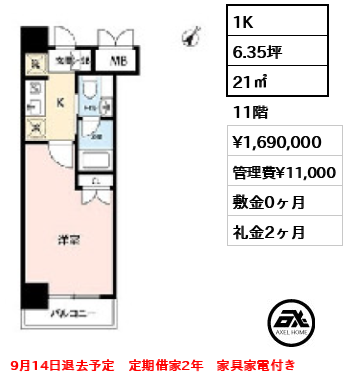 レジディア月島Ⅲ 169万円