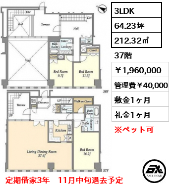プルデンシャルタワーレジデンス 1,960,000円