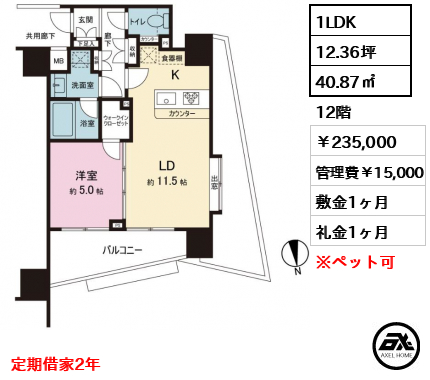 ジェノヴィア新宿御苑グリーンヴェール　(GENOVIA新宿御苑green veil) 235,000円