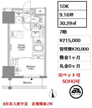 ザ・パークハビオSOHO新宿御苑 21.5万円