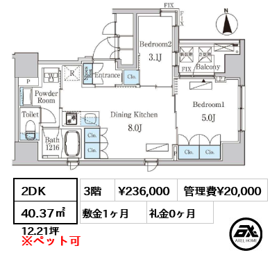 BCNレジデンス八丁堀（旧：ザ・ライオンズフォーシア八丁堀） 23.6万円