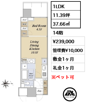 グランドシティタワー月島 23.9万円