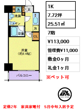 プレール・ドゥーク潮見 11.3万円