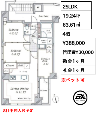 オープンレジデンシア四谷 38.8万円