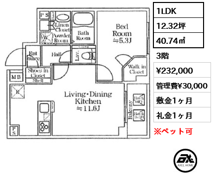 アイルプレミアム月島ドゥーエ 23.2万円