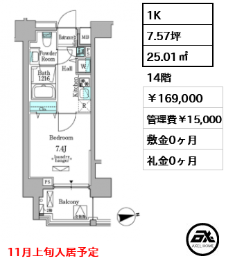 ミリアレジデンス新宿御苑 169,000円