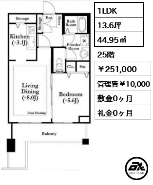 河田町ガーデン1 251,000円