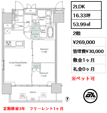 ブルックサイドレジデンス木場 26.9万円