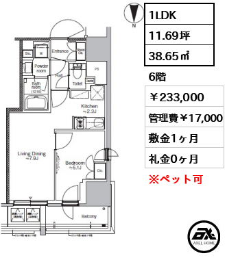 プラウドフラット四谷三丁目 23.3万円