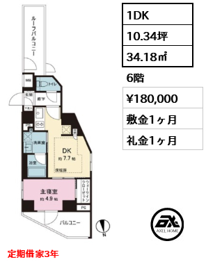 サンウッドフラッツ新宿四谷三丁目 180,000円