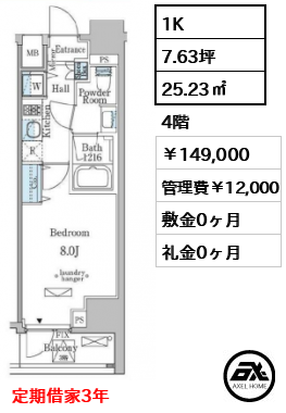 ミリアレジデンス新宿御苑 149,000円