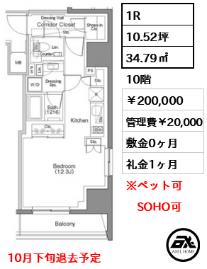 ザ・パークハビオSOHO大手町 200,000円